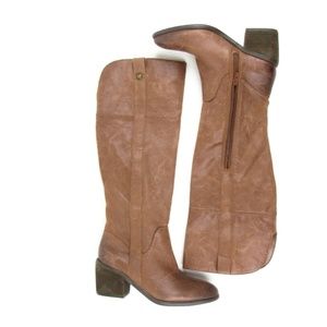 Vince Camuto Mordona Leather Boots Bourbon Brown